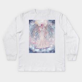 Light above heavenly angel by Renee Lavoie Kids Long Sleeve T-Shirt